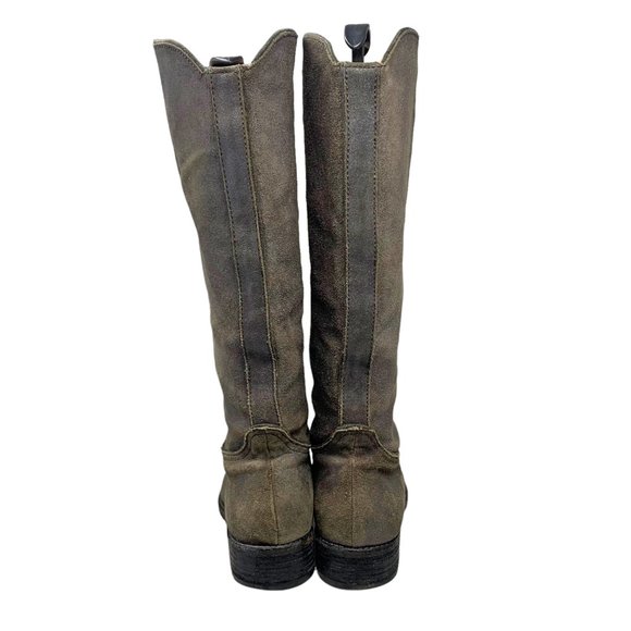 BELLE by Sigerson Morrison IMALI Solana Metallic Distressed Suede Riding‎ Boots - Picture 11 of 13